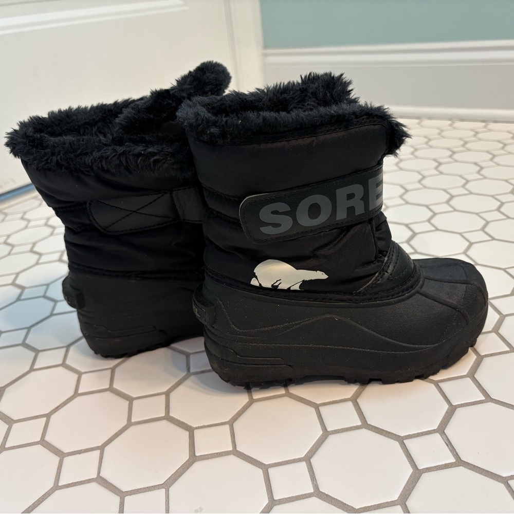SOREL - Youth Snow Commander Snow Boots (Little Kids 12) - Black/Charcoal